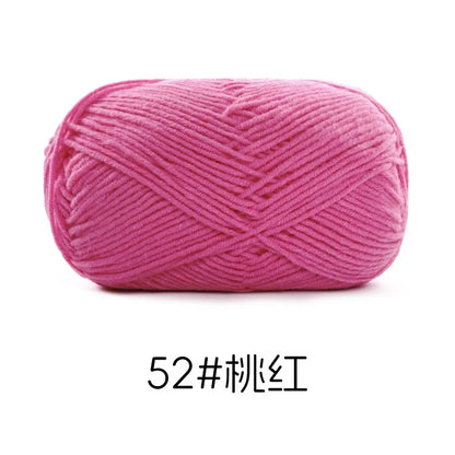 Pelote de Fil de Coton de Lait Peigné à 4 Brins, Laine Douce pour Crocheter et Tisser à la Main, 50g Chacun. 120M)