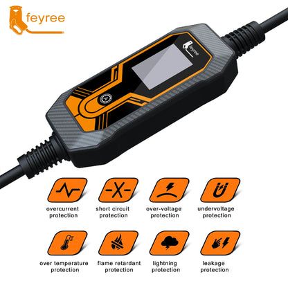 Fey123-Chargeur portable pour voiture électrique, câble VOPE2, boîtier de charge EVSE, câble de 5m, prise CEE mâle, 16A, 3 phases EV, 32A, 7KW, 11KW