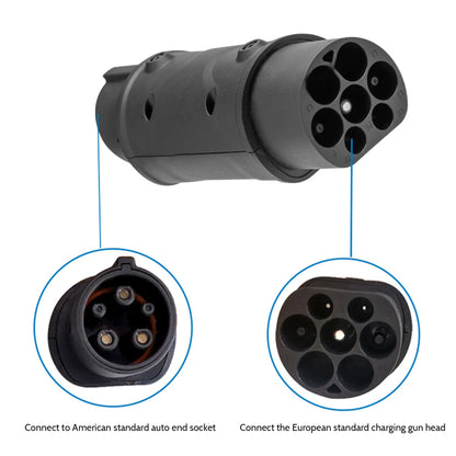 Adaptateur SAE IEC 62196 2 à J1772 Type 1, Station de Charge pour Voitures Électriques, Chargeur de Véhicule EV, Connecteur Latéral