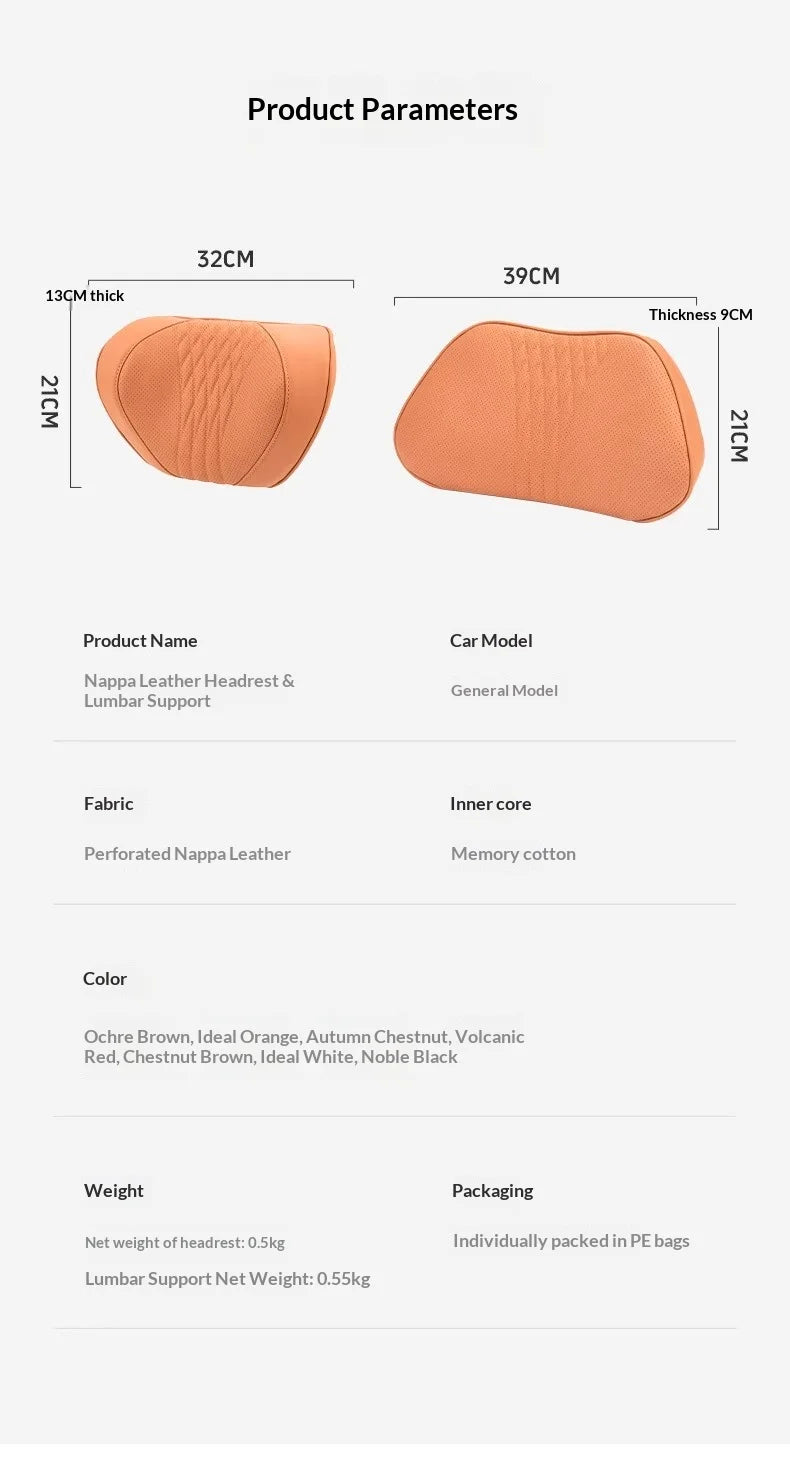 Coussin de nuque et de soutien lombaire pour voiture, universel toutes saisons, coussin lombaire respirant avec contour ergonomique pour la taille