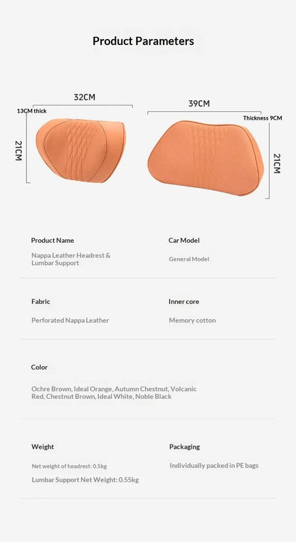 Coussin de nuque et de soutien lombaire pour voiture, universel toutes saisons, coussin lombaire respirant avec contour ergonomique pour la taille