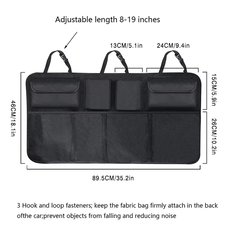 Sac de rangement multifonctionnel pour coffre de voiture SUV, sac suspendu à dossier, organisateur d'articles décoratifs pour l'intérieur du véhicule