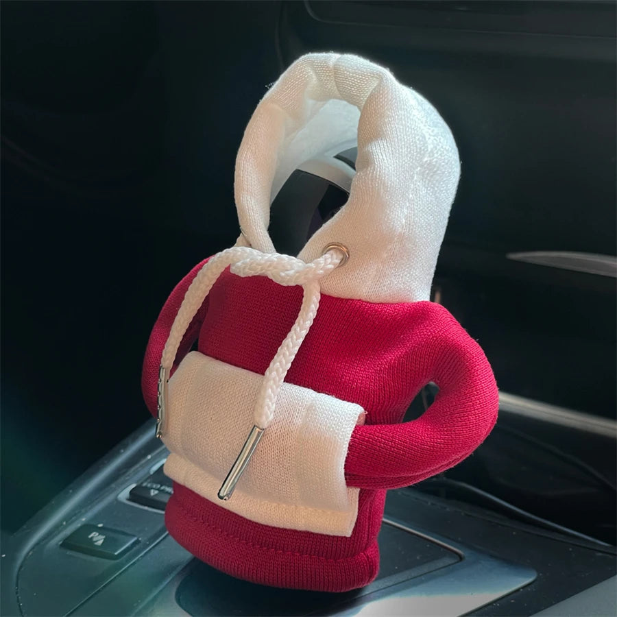 Sweat à capuche à la mode pour voiture, couvercle de pommeau de levier de vitesse, poignée manuelle, décoration de levier de vitesse, accessoires d'intérieur automobile, nouvelle collection 2024