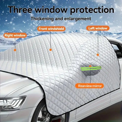 Couverture de neige de pare-brise d'hiver de voiture, protection antigel de pare-soleil de voiture, protection solaire et couverture de pare-brise avant anti-glace