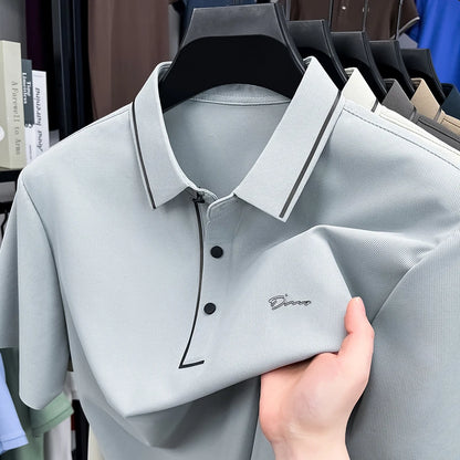 T-shirt à manches courtes pour hommes marque de luxe légère polo populaire haut confortable et soyeux respirant et décontracté 2025 été