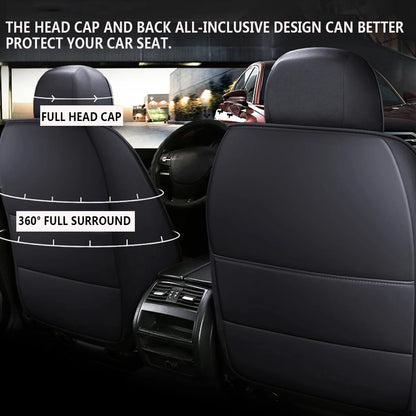 Pour 5 sièges housses de siège de voiture housse de siège en cuir PU housse de coussin de siège ensemble complet tapis de protection de siège avant arrière pour camions SUV