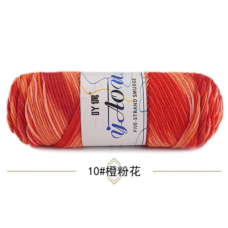 Fil à tricoter à la main en coton au lait coloré, 100g, section teinte au Crochet, ligne de fil, couverture, châle, chapeau, chaussettes, 200 mètres, 1 pièce
