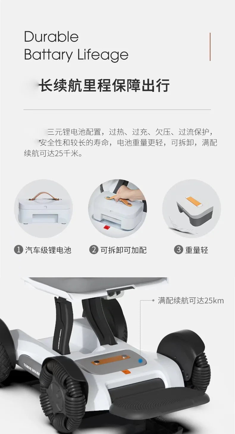 Fauteuil roulant électrique pliant automatique avec télécommande pour téléphone portable, scooter à quatre roues handicapé
