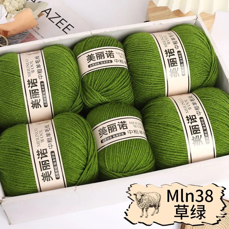 Fil de laine mi-épais pour chaussettes, tricot à la main, pull, pantalon, foulards, vêtements en cachemire mérinos, fil de Crochet doux pour bébé, 500 g/ensemble