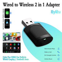 Adaptateur CarPlay Android Auto sans fil BYLITU Mini U8 convertit CarPlay filaire en sans fil Compatible avec la plupart des voitures Plug & Play