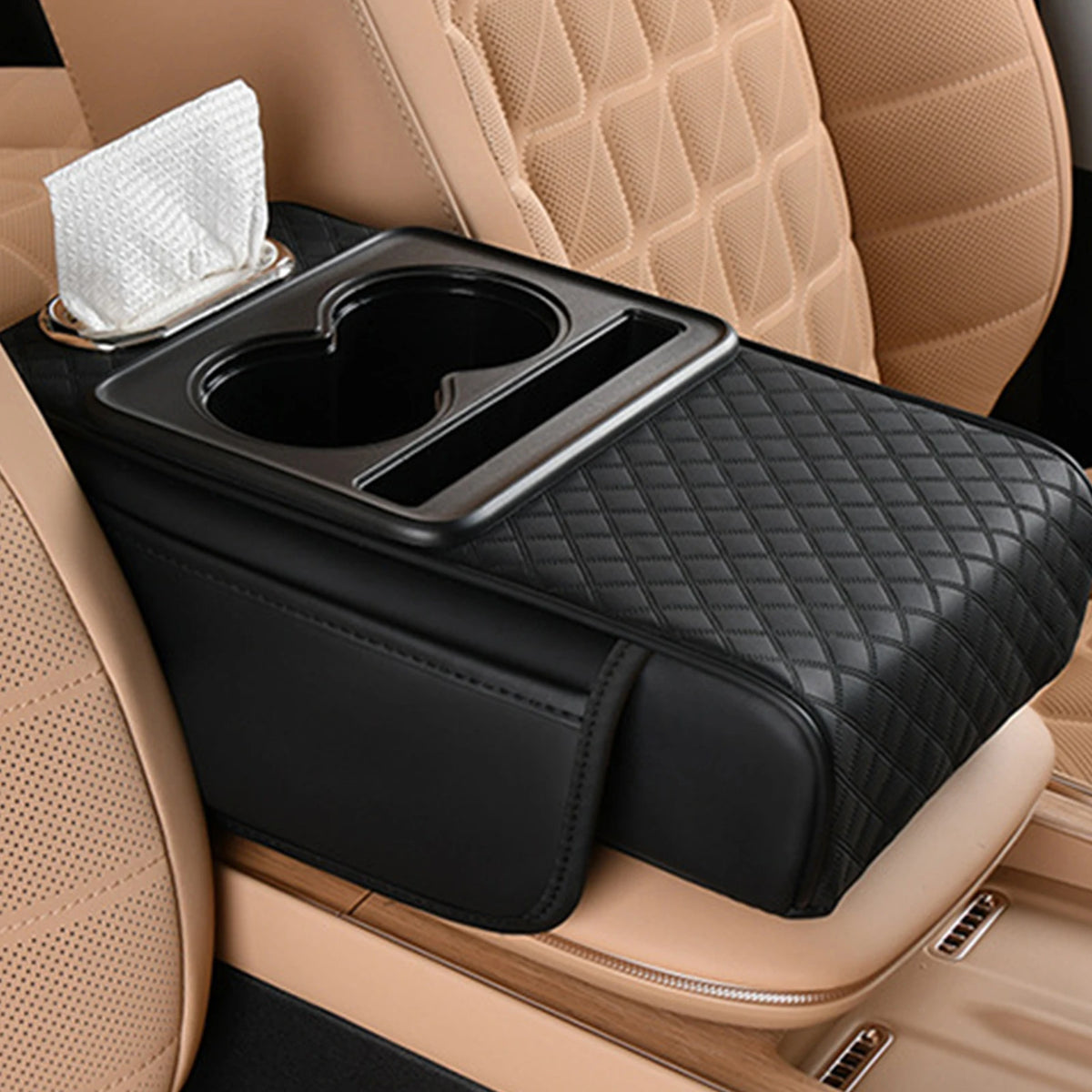 Coussin d'extension multifonctionnel pour accoudoir de voiture, coussin de console centrale épaissi de 7,5 cm, support de coude, organisateur de voiture