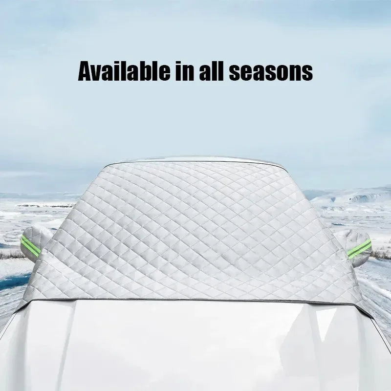 Couverture de neige de pare-brise d'hiver de voiture, protection antigel de pare-soleil de voiture, protection solaire et couverture de pare-brise avant anti-glace