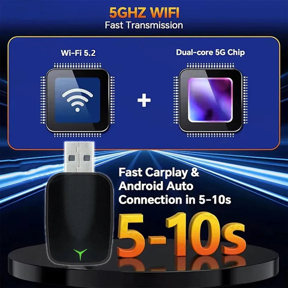 2026 nouveau adaptateur sans fil CarPlay Android Auto sans fil Mini boîte intelligente Plug and play sans fil CarPlay et Android Auto nouvel adaptateur