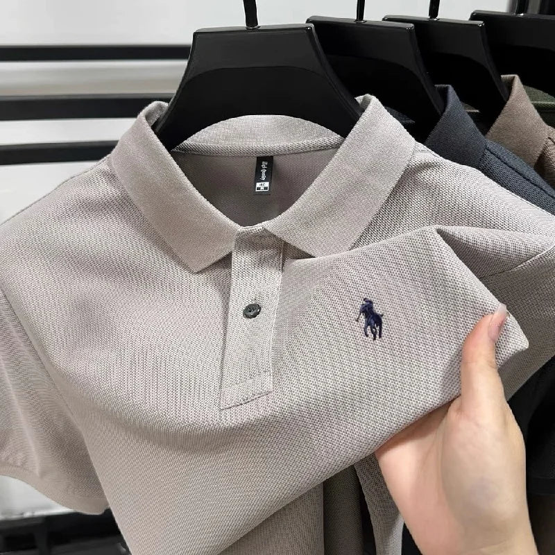 100% pur coton à la mode personnalisé hommes classique poney brodé confortable polo été nouveau décontracté à manches courtes