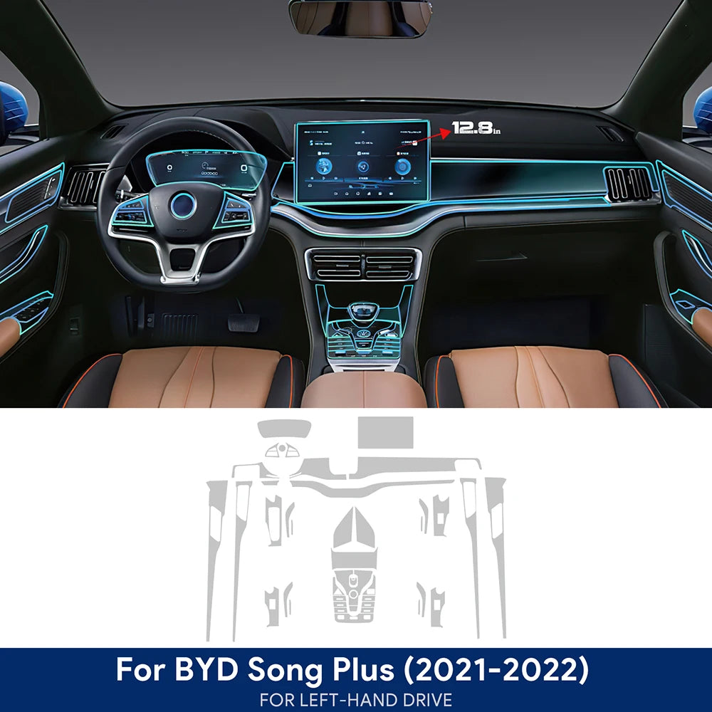 Film de protection TPU pour écran de navigation de console centrale de voiture BYD Seal U Sealion 6 Song Plus DM-i EV 2021-2025, conduite à droite