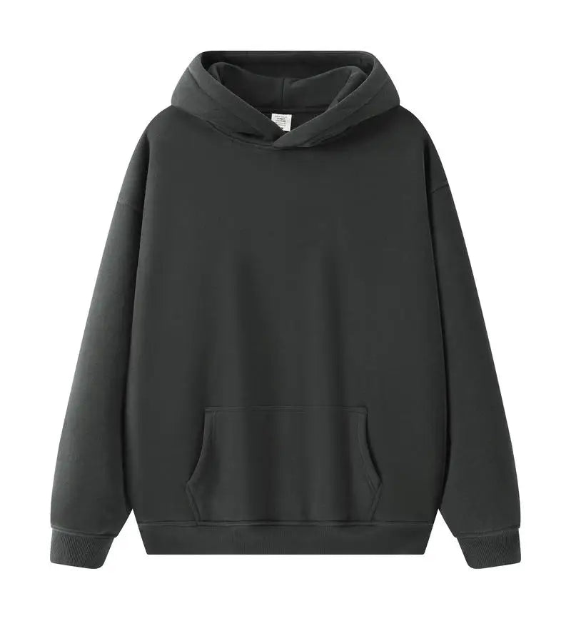 Bricolage LOGO personnalisé Image 17 + couleurs 400GSM chaud hommes surdimensionné goutte épaule sweats à capuche couleur unie mâle hiver avec sweat à capuche en polaire