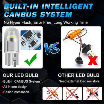 10 pièces nouveau W5W LED Canbus T10 lumières de voiture pièces intérieures en verre ampoules blanc rouge bleu Auto plaque d'immatriculation lampe dôme feux de lecture 6000K