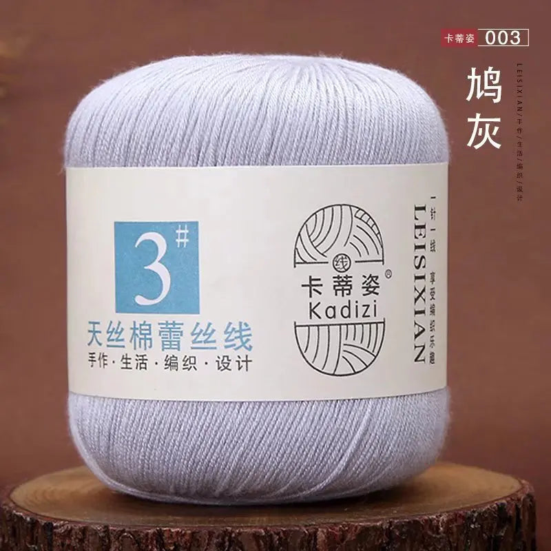 Fils de dentelle en coton mercerisé, fils de dentelle au crochet, broderie à la main, artisanat d'art, couvertures de bricolage, écharpe et pull, taille 3, # 100%