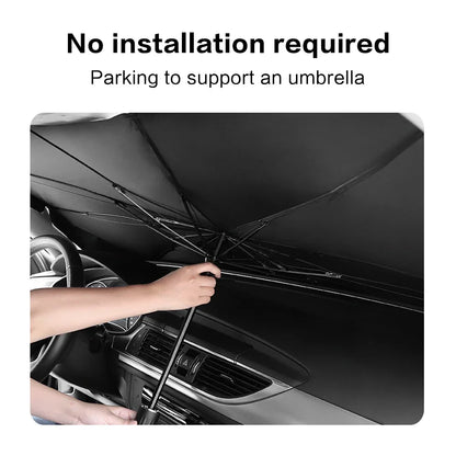 Amagi – pare-soleil de voiture style parapluie, verre avant, colle argentée, protection solaire, tissu d'isolation thermique, résistant aux Uv, outils de parapluie pliant