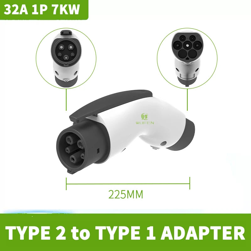 WUFEN pour 4 adaptateur de chargeur EV Standard Type 1/Tesla vers Gbt convertisseur 7kw Type 2/gbt à J1772 adaptateur 32A charge de voiture électrique