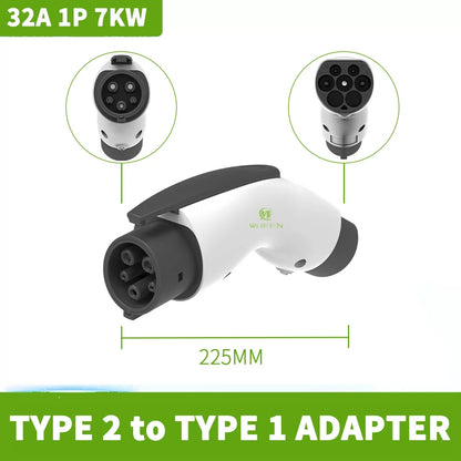 WUFEN pour 4 adaptateur de chargeur EV Standard Type 1/Tesla vers Gbt convertisseur 7kw Type 2/gbt à J1772 adaptateur 32A charge de voiture électrique