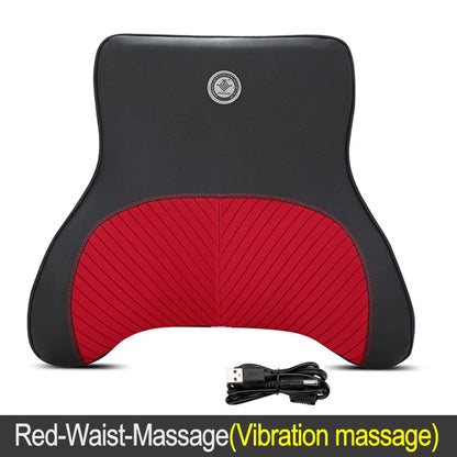 Coussin de cou de massage de vibration de voiture, support lombaire intelligent électrique, coussin de dos de repos de sauna de siège de voiture de voyage