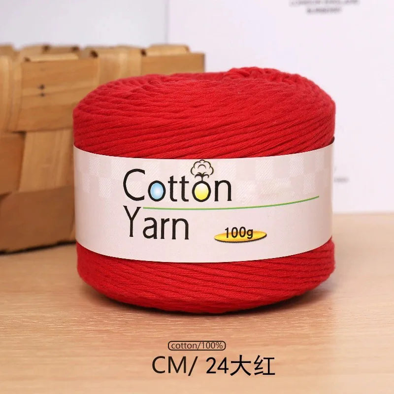 100 g/rouleau fil de coton pur coloré bébé fil de coton doux gros bébé coton Crochet tricots bricolage fil à tricoter à la main