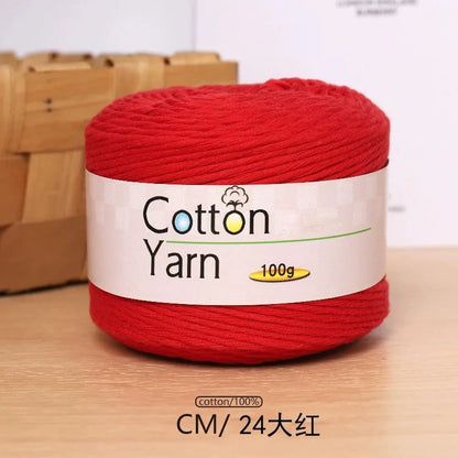 100 g/rouleau fil de coton pur coloré bébé fil de coton doux gros bébé coton Crochet tricots bricolage fil à tricoter à la main