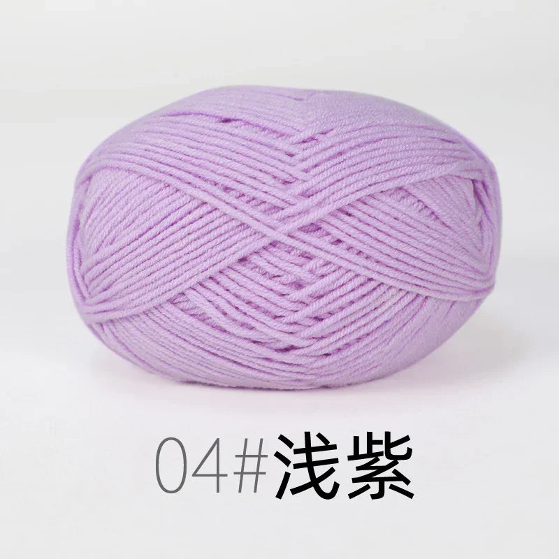 Fil de Lanas teint en coton au lait, 86 couleurs, 4 plis, pour bébé, chapeau, écharpe, pull, poupées, artisanat fait à la main