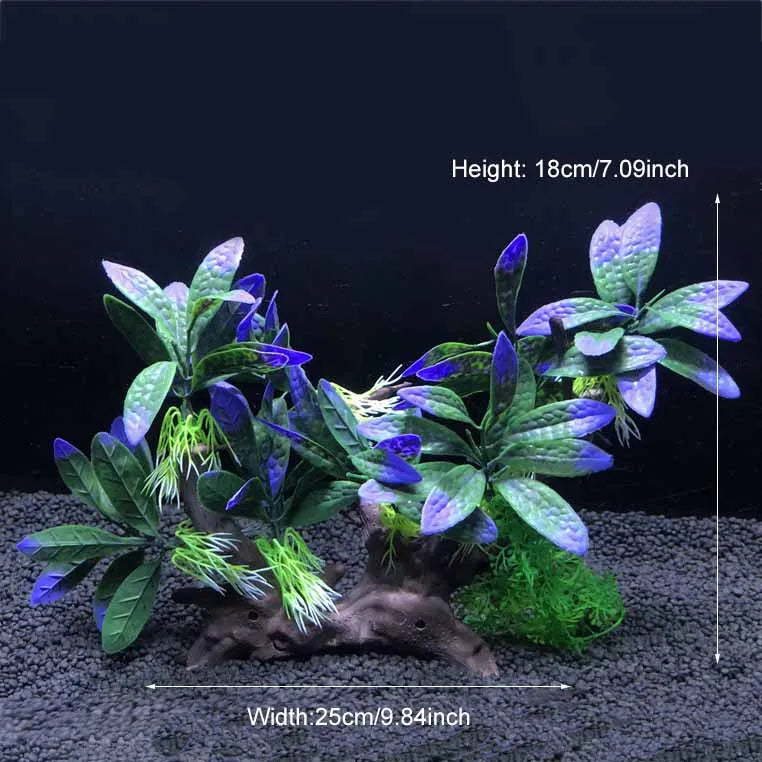 Plantes artificielles décoratives pour aquarium, herbe aquatique en plastique pour décorations d'aquarium, accessoires pour aquarium, plantas acuario