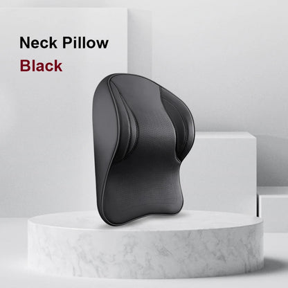 Coussin de nuque et support lombaire en mousse à mémoire de forme pour voiture, soulage le cou et le bas du dos, facile à installer, disponible en plusieurs couleurs