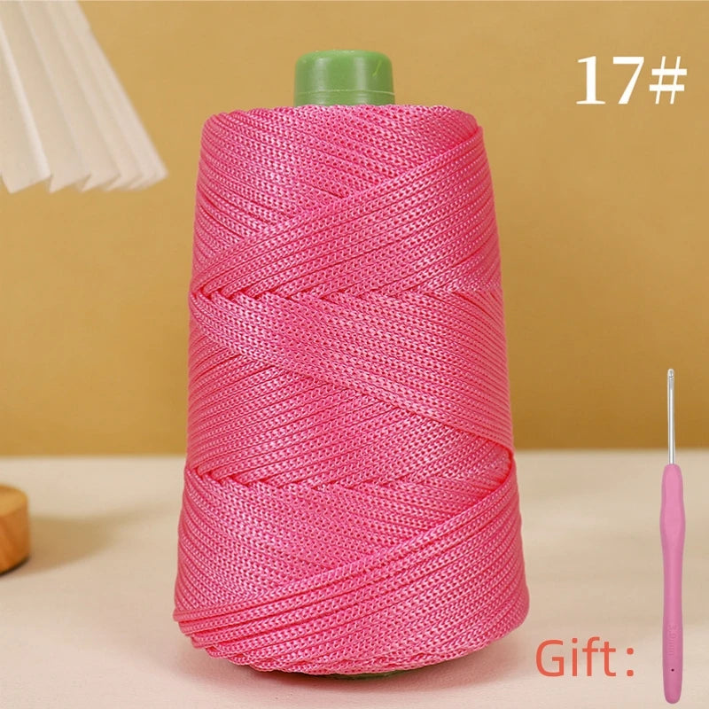 Corde légère au crochet, 250g, 3mm, fil creux cool au crochet, chapeau de soleil d'été, tricot à la main, fils épais, sac, coussin de chapeau