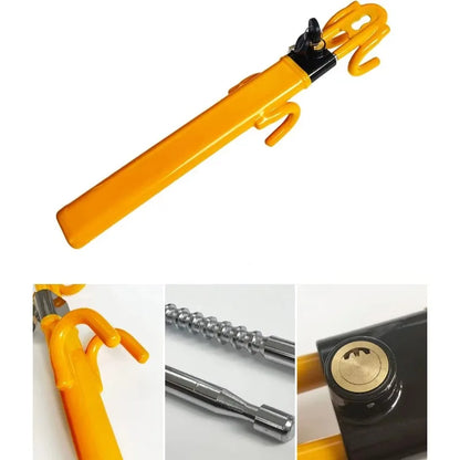 Verrou de volant de voiture universel, dispositif antivol, verrouillage de roue, Clip de longueur réglable, verrouillage à Double crochet jaune