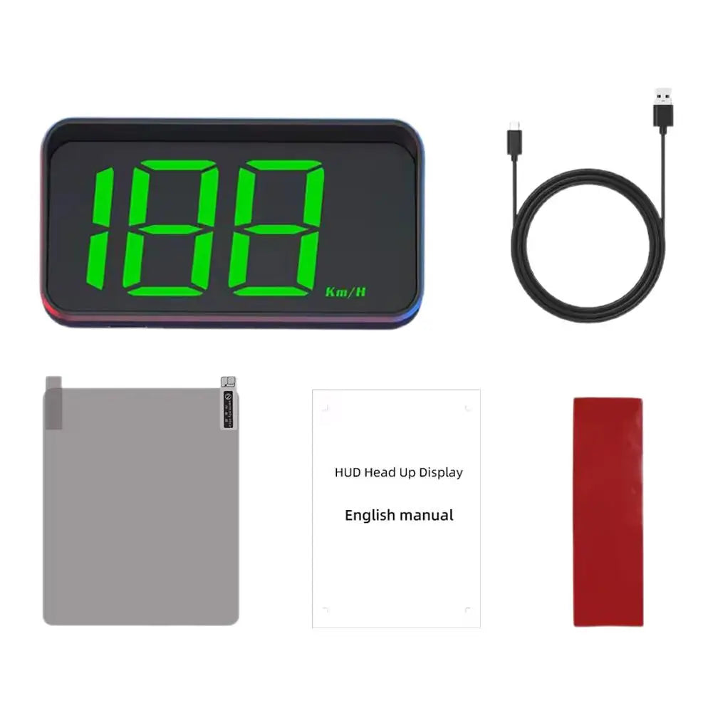 Compteur de vitesse GPS HUD numérique tête haute, Projection électronique automatique sur verre, compteur de vitesse de voiture, projecteur de pare-brise, horloge