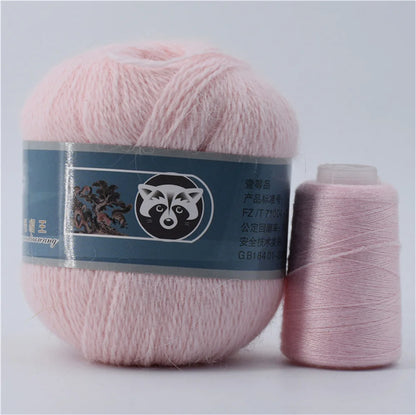 Fil de fourrure de vison pour fils pour tricoter et Crochet, fil de t-shirt en dentelle à 2 plis pour tricoter à la main, couture, 1 écheveau 340 M 50 + 20g