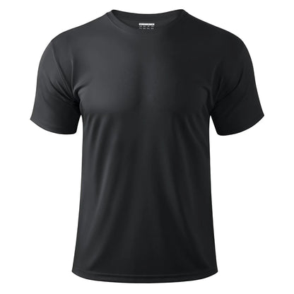 TACVASEN UPF 50 + UV chemise hommes col rond manches courtes basique été t-shirt style décontracté salle de sport Fitness course natation séchage rapide t-shirt hauts