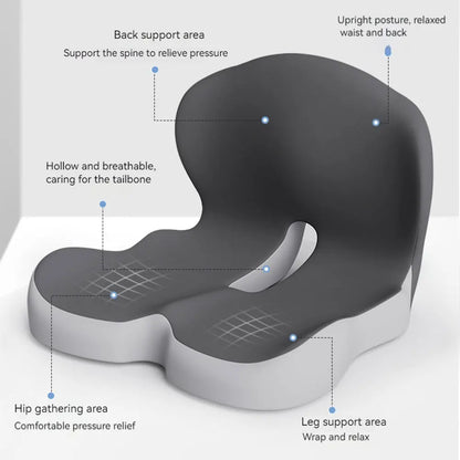 Coussin de chaise de bureau intégré en forme de L en mousse à mémoire de forme, avec Support arrière, coussin de siège de voiture pour employés de bureau, conducteurs de voiture