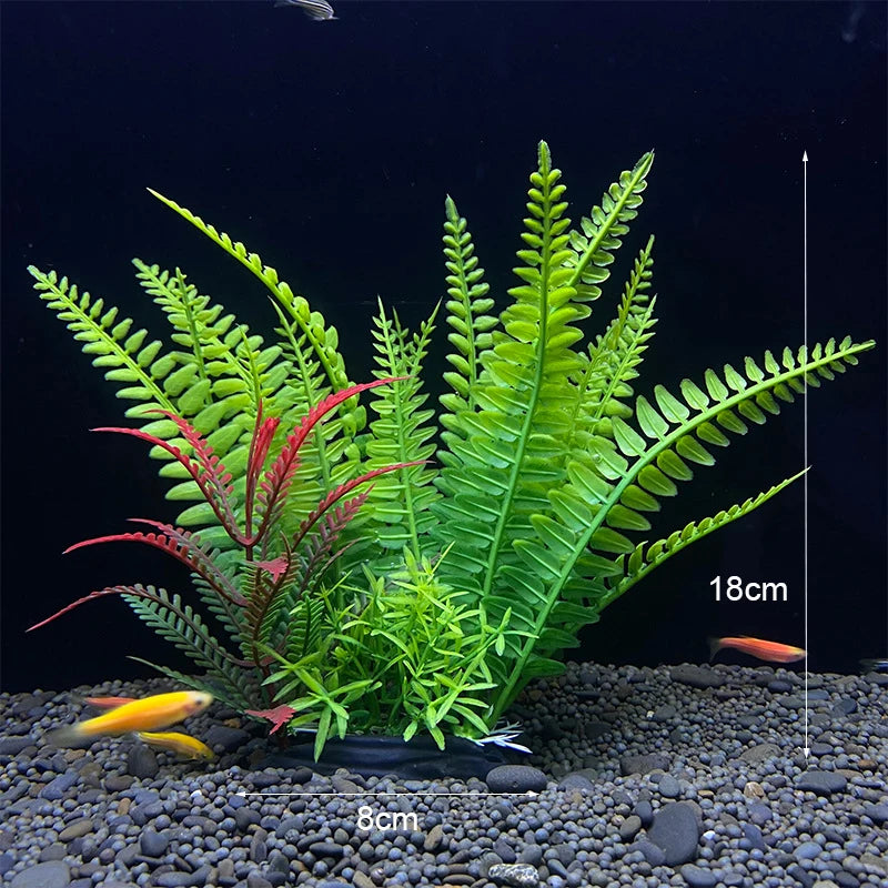 Plantes artificielles décoratives pour aquarium, herbe aquatique en plastique pour décorations d'aquarium, accessoires pour aquarium, plantas acuario