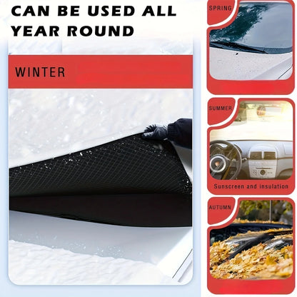 Bouclier de neige pour pare-brise de voiture d'extérieur, avec fenêtre magnétique d'hiver, couverture de neige universelle pour pièces extérieures automobiles