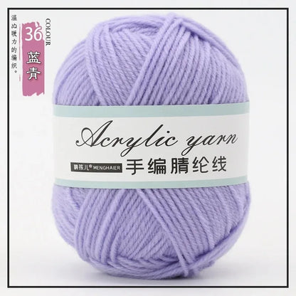 Fil tricoté en acrylique mélangé à 4 brins, avec crochet pour pull, chaussures, pantoufles, écharpe, démarreur tissé à la main pour débutants