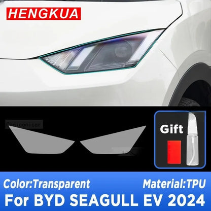 Autocollant de film de protection transparent en TPU pour BYD SEAGcorde L EV, lumière de sauna extérieure de voiture électrique 2024, lampe avant anti-rayures