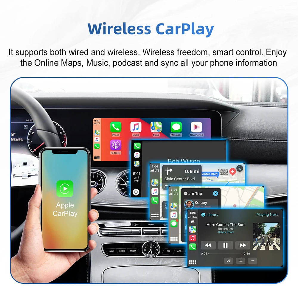 CarPlay sans fil Android Auto pour Mercedes Benz 2019 – 2022 NTG6.0 système MBUX Bluetooth GPS Nav Wifi mise à jour de l'écran multimédia