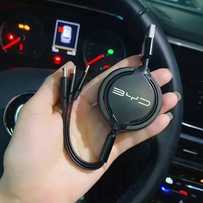Câble de données à charge rapide, 100W, multifonctionnel, 3 en 1, BYD M6 G3 G5 T3 13 F3 F0 Dock S7 E5 E6 L3, Tang Yuan ATTO3 Song