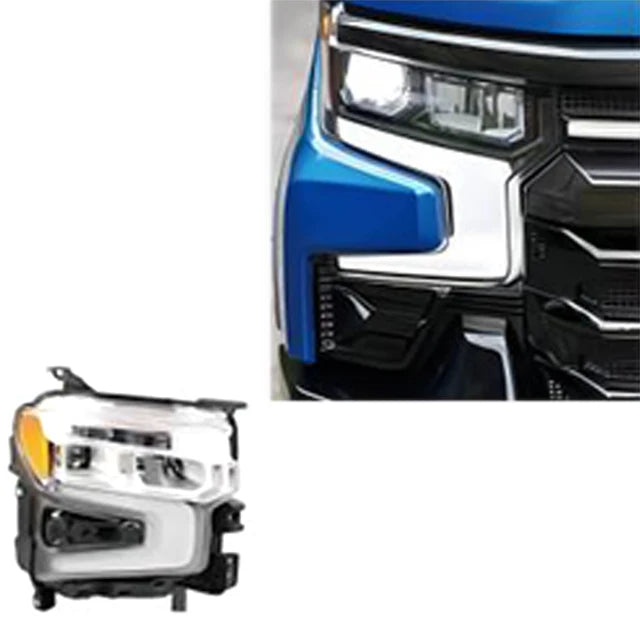 Bonne qualité marché de rechange ABS phares accessoires LED lampe frontale noir phare pour silverado 1500 2022 +