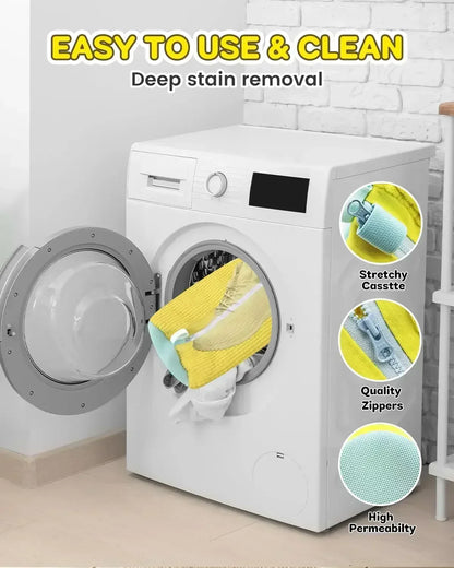 Sac de lavage de chaussures, filet rembourré, protecteur de chaussures à linge, fibre moelleuse, polyester, machine à laver les chaussures, sac à linge, sac de séchage