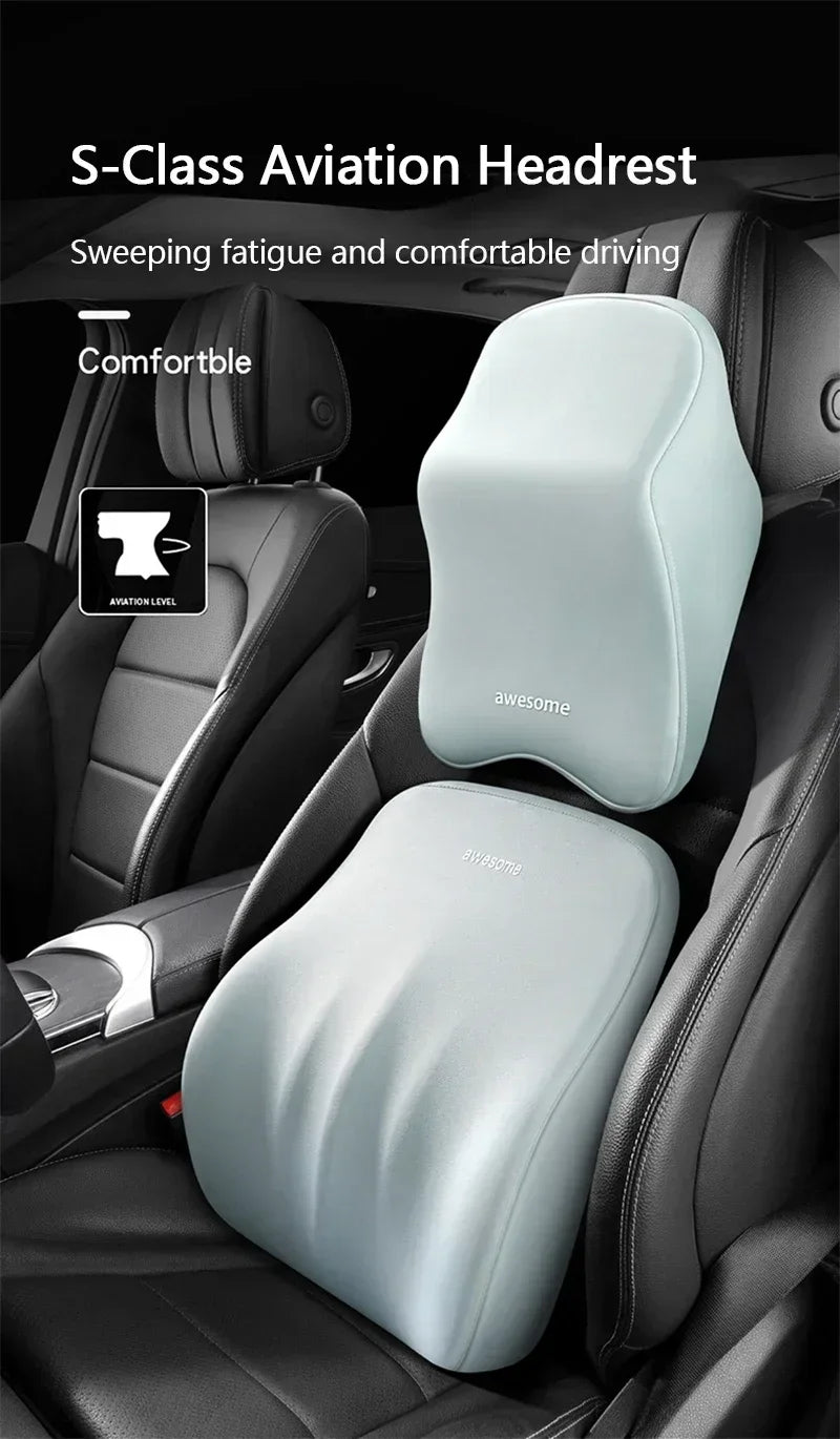 Nouvel appui-tête de voiture avec support lombaire, coussin en mousse à mémoire de forme pour le cou et protection des épaules pour un confort amélioré