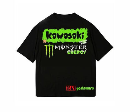 Le nouveau T-shirt imprimé Kawasaki Ninja d'été 2025 est un streetwear en coton à manches courtes ample et à la mode pour hommes et femmes 01