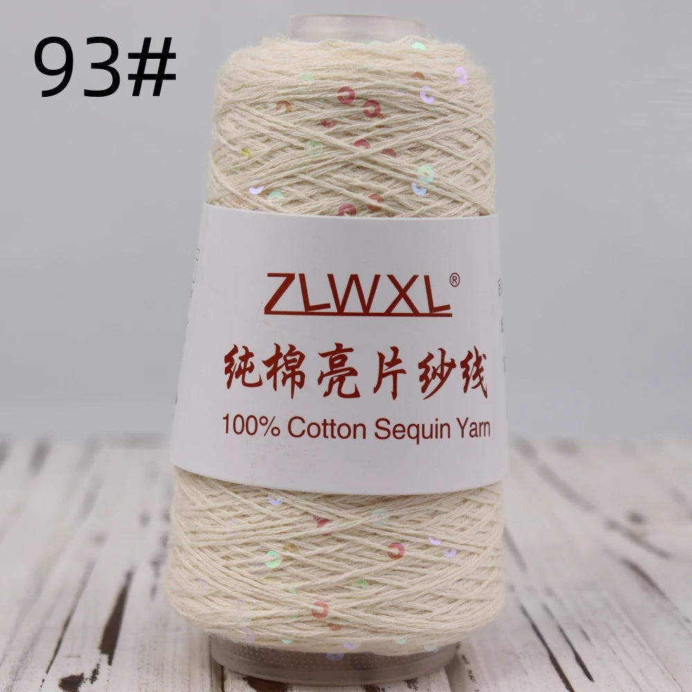   Блэк – fil de coton à paillettes, 100g, 800M, 3mm, décoration tricotée, crochet à la main, tricot jaune