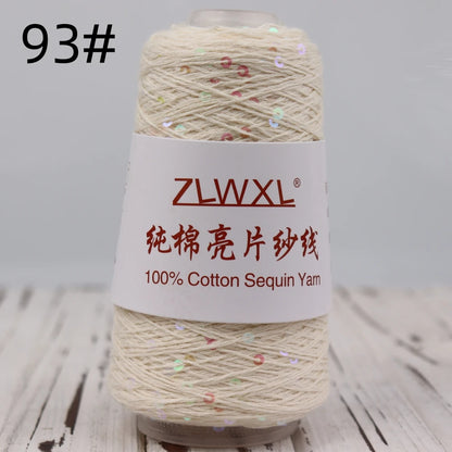   Блэк – fil de coton à paillettes, 100g, 800M, 3mm, décoration tricotée, crochet à la main, tricot jaune