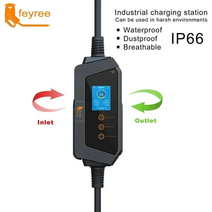 Fey123-Chargeur EV Portable pour Véhicule Électrique, Prise J1772 avec Câble de 5m, Version de Contrôle Intelligente, Wifi, 7KW, 32A, 1Phase